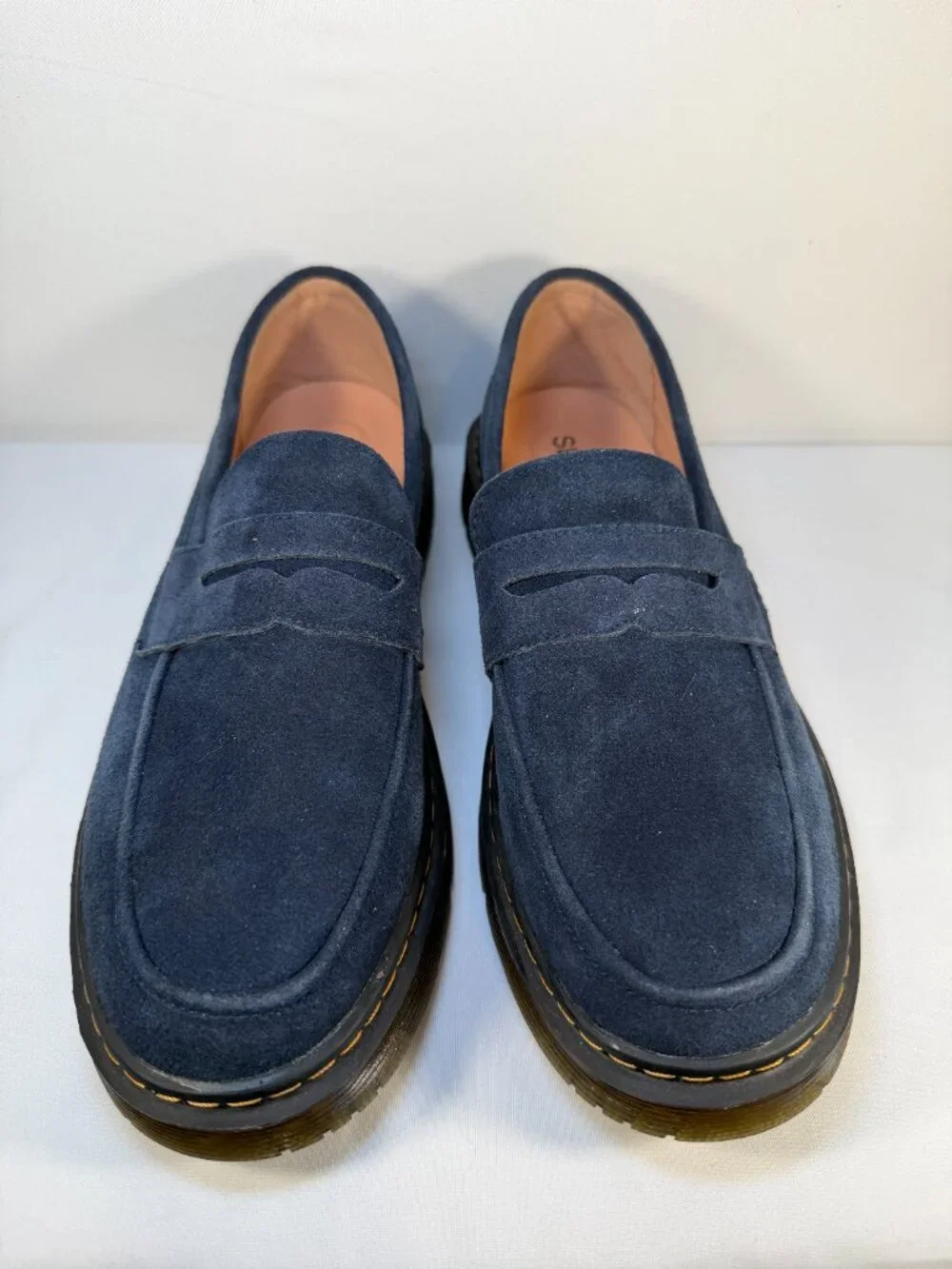 NWOT SENNYO Blue Suede Leather Penny Loafer Shoes 9.5
